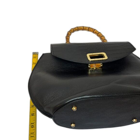 Solo Perché Italy Nove Croc Emboss Leather Purse Handbag Designer Womens - Picture 9 of 9